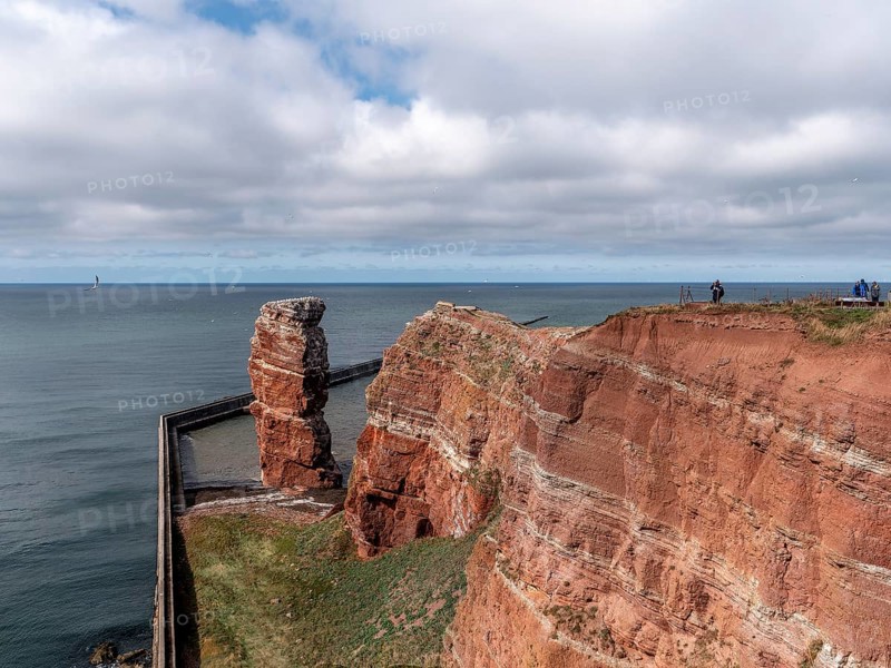 47 metre high surf pier, made of red sandstone Lange Anna, Heligoland, North Sea, Pinneberg district, Schleswig-Holstein, Germany, Europe