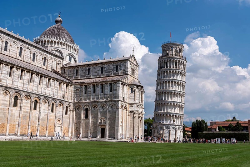 Cathedral and famous leaning tower of Pisa, Italy, Europe