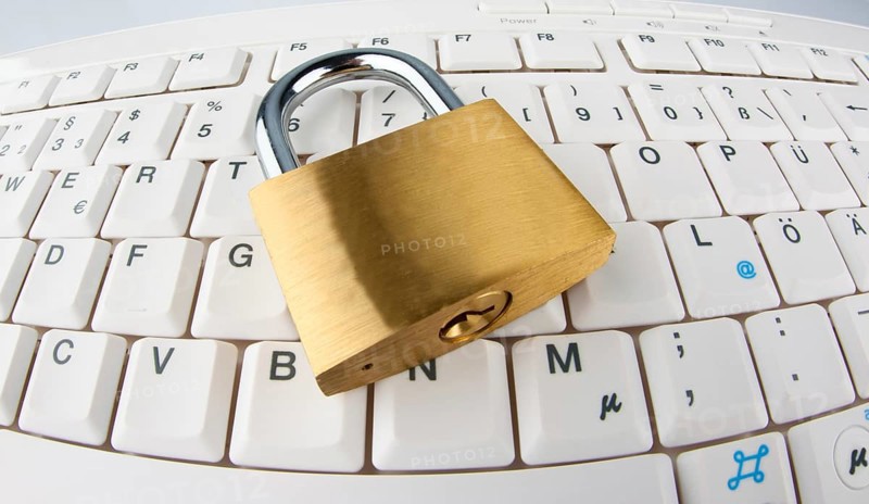 A padlock on a computer keyboard. Data security and protection, A padlock on a computer keyboard. Data security and protection. Austria