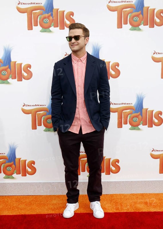 Justin Timberlake at the Los Angeles premiere of 'Trolls' held at the Regency Village Theatre in Westwood, USA on October 23, 2016