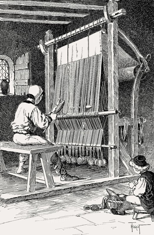 Wool weaver, 14th century, Paris, France, Europe