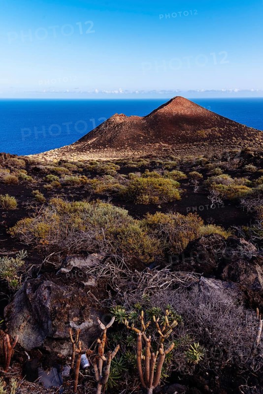 Mountain of Lagi, a volcano cinder cone in the Island of La Palma, one of the Canary Islands, in the Cumbre Vieja volcano area near Teneguia volcano