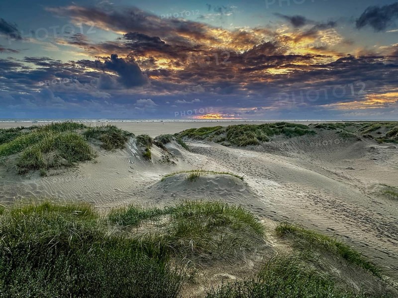 Sunset on the beach at Romo, Denmark, Europe