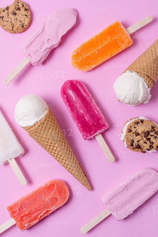 Homemade popsicle ice cream cones