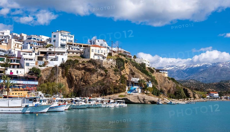 Harbour of the Greek fishing village of Agia Galini, Crete, Greece, Europe