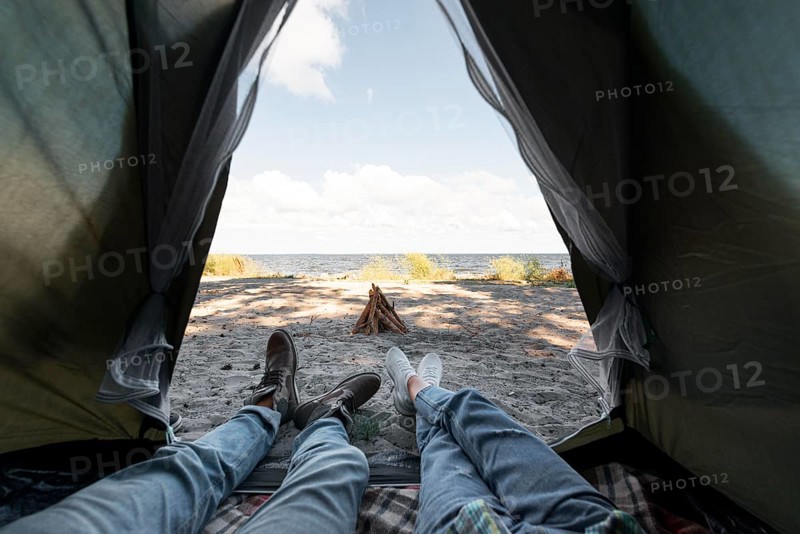 Inside tent with outside view