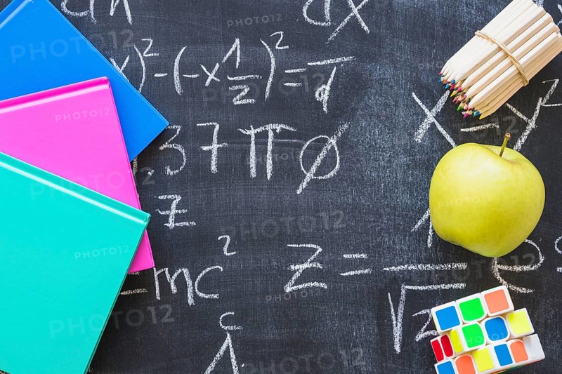 School board with math calculations