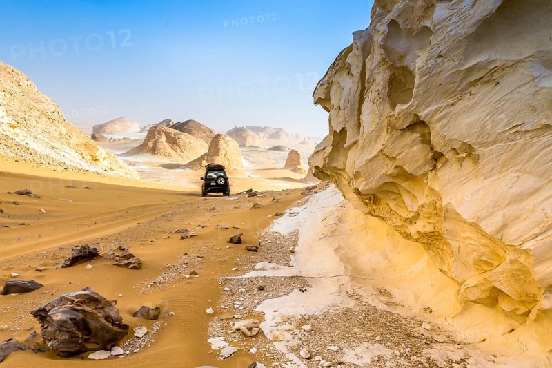 White Desert at Farafra in the Sahara of Egypt. Africa