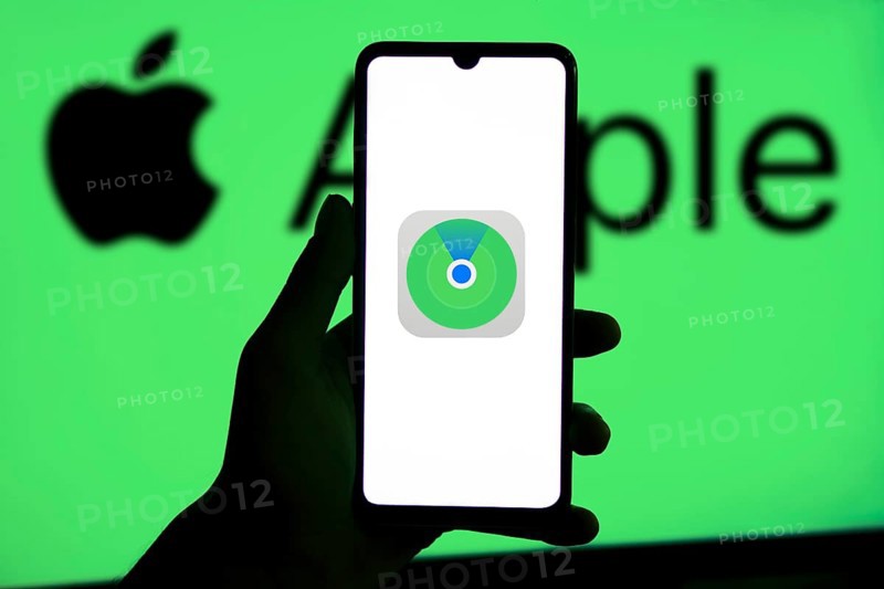 Apple Find My iphone logo on smartphone