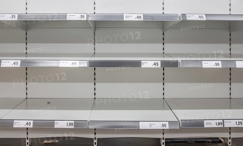 Empty Supermarket Shelves After Panic Buying During The Coronavirus Pandemic