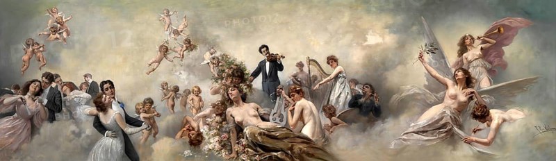 Johann Baptist Strauss II, 1825 – 1899, Austrian composer and violinist, at the Court Ball, by von Wichera, digitally edited