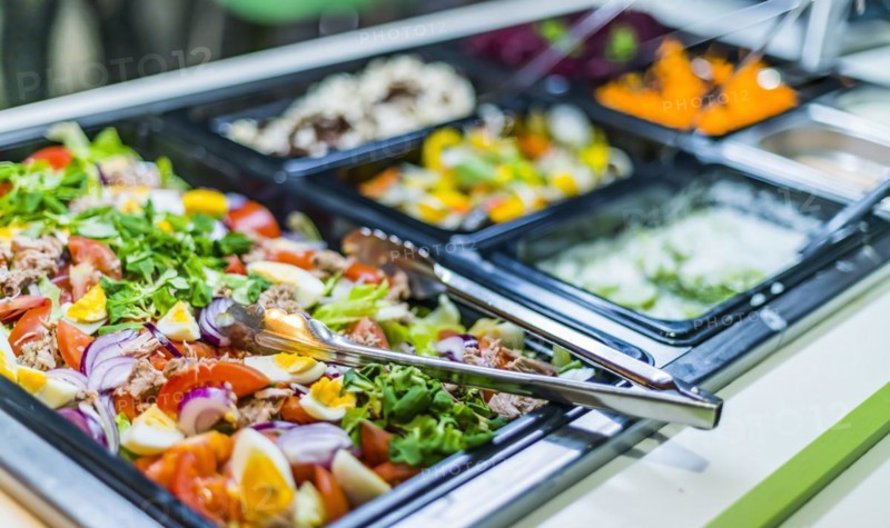 Fast food sold in an shopping mall food court