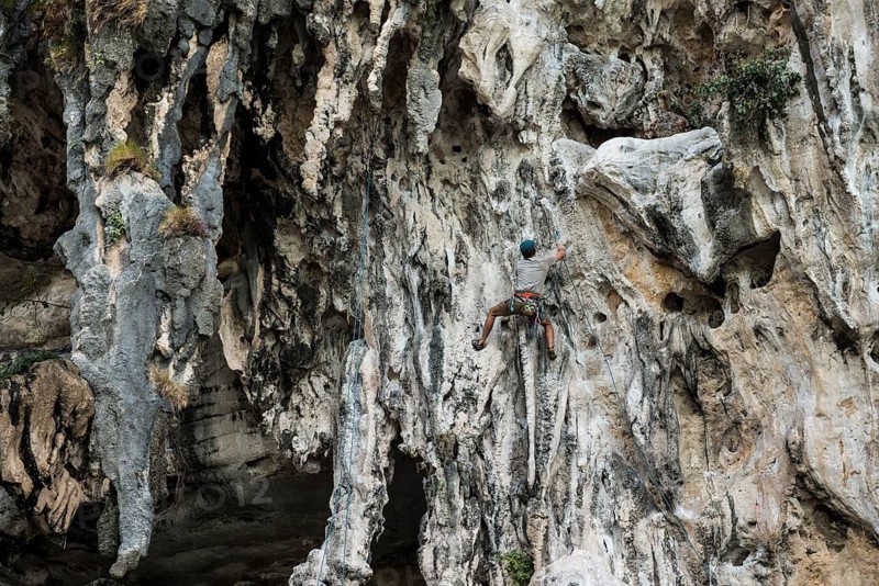 Climber, Tonsai Beach, Ao Nang, Krabi, Thailand, Asia