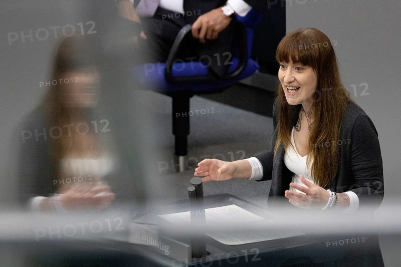 Berlin, Germany - 24.6.2025: Heidi Reichinnek from Die Linke responds to the government statement by Federal Chancellor Friedrich Merz on the NATO summit and the European Council in the Bundestag in Berlin