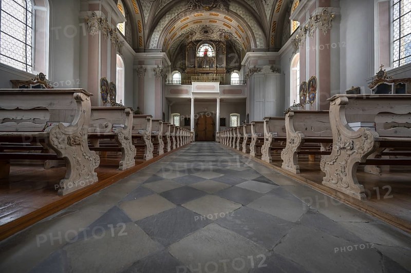 Organ loft of the Heilger Pankratius church, Bahnstraße 1, Telfes im Stubai, Austria the