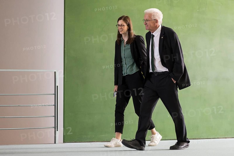 Winfried Kretschmann (Alliance 90/The Greens, Minister President of Baden-Württemberg) after the consultation between Federal Chancellor Friedrich Merz and the heads of government of the federal states in the International Conference Hall of the Federal Chancellery, Berlin, 18 June 2025