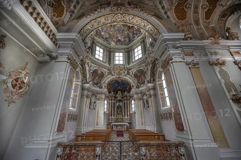 Chancel of the collegiate basilica, Neustift St Margarethen, Vahrn, district of Bozen, South Tyrol, Italy, Europe