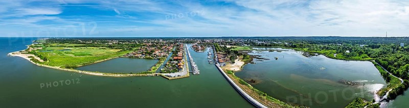 Panorama of La Teste-de-Buch from a drone, Arcachon, Gironde, France, Europe