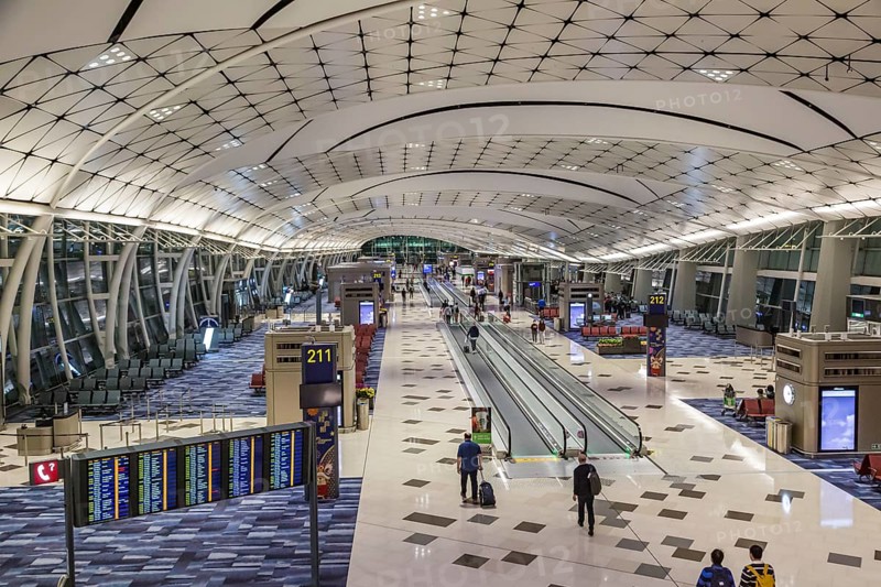 People mover inside of the Hong Kong International Airport in Hong Kong, China, Asia