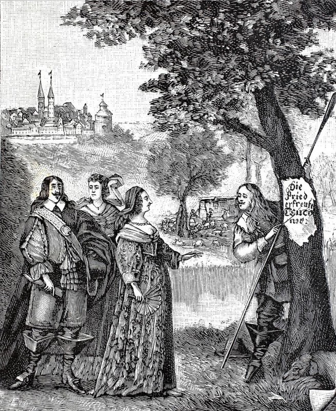 People in the Poetenwald near Pegnitz in the Nuremberg region, Bavaria, Germany, Historical, digitally enhanced reproduction from an original from around 1860, Europe