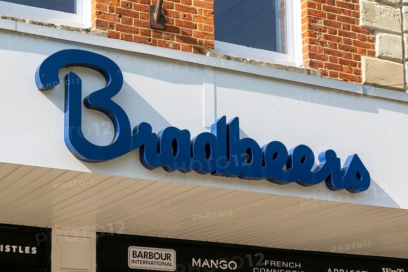 Bradbeers department store shop in city centre of Salisbury, Wiltshire, England, UK