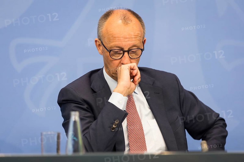 Federal Chancellor Merz (CDU, Federal Chancellor) during a press conference after the consultation between Federal Chancellor Friedrich Merz and the heads of government of the federal states in the Federal Chancellery, Berlin, 18 June 2025
