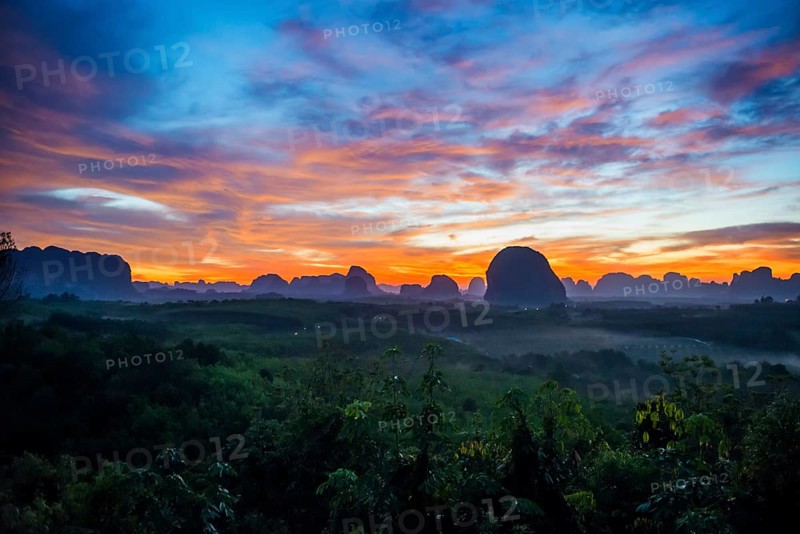 Panorama, Din Daeng Doi, sunrise, Krabi, Thailand, Asia
