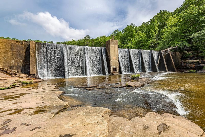 A. Miller dam on the Little River at Desoto State park near Mentone, Alabama