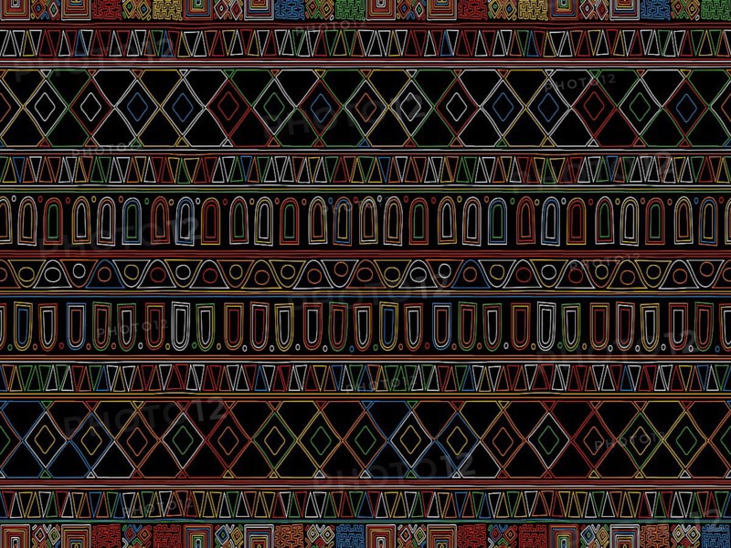 Decorative colored background tribal pattern in colors. Design for background, carpet, wallpaper, wrapping, batik, fabric