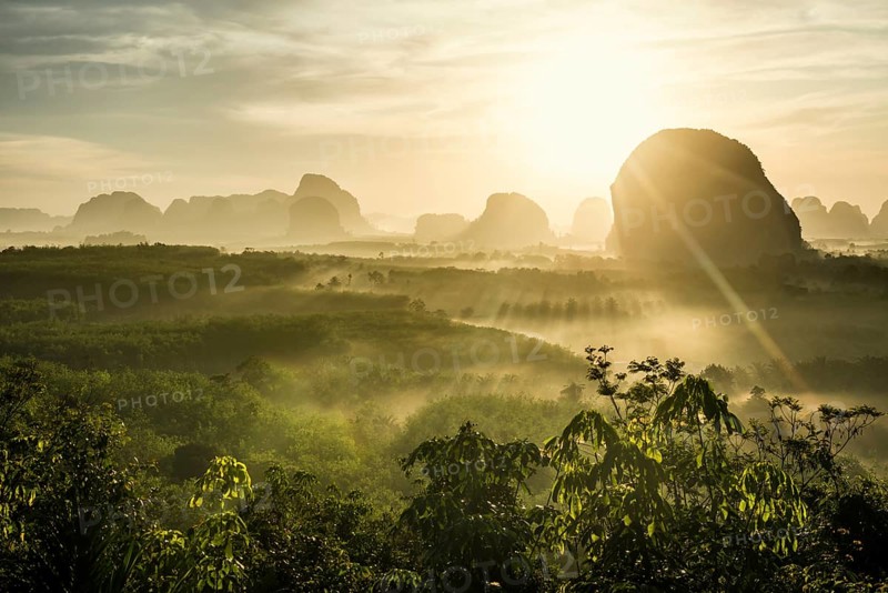 Panorama, Din Daeng Doi, sunrise, Krabi, Thailand, Asia