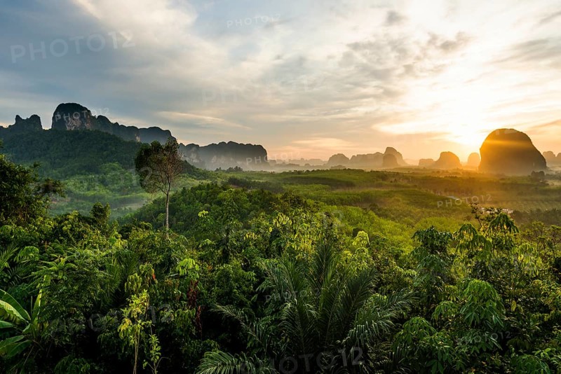 Panorama, Din Daeng Doi, sunrise, Krabi, Thailand, Asia