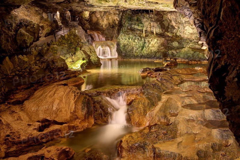 St. Beatus Caves. Underground waterfall, Switzerland, Europe