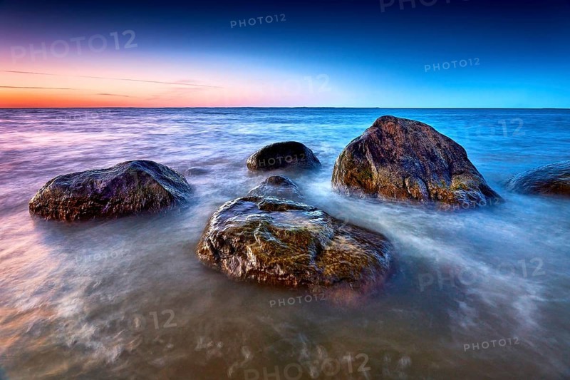 Rocky baltic seascape in the evening