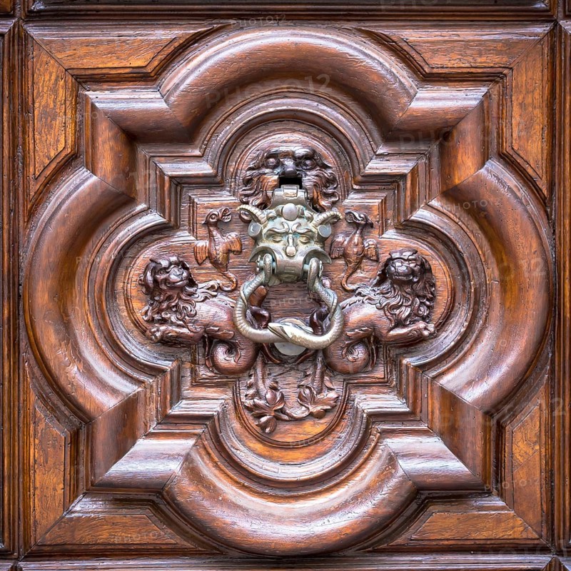 Detail of the Devil Door in Turin, Italy. Located in Via Vittorio Alfieri, dated around 1850. The legend says that this door was not there the evening before and it appears mysteriously the morning after