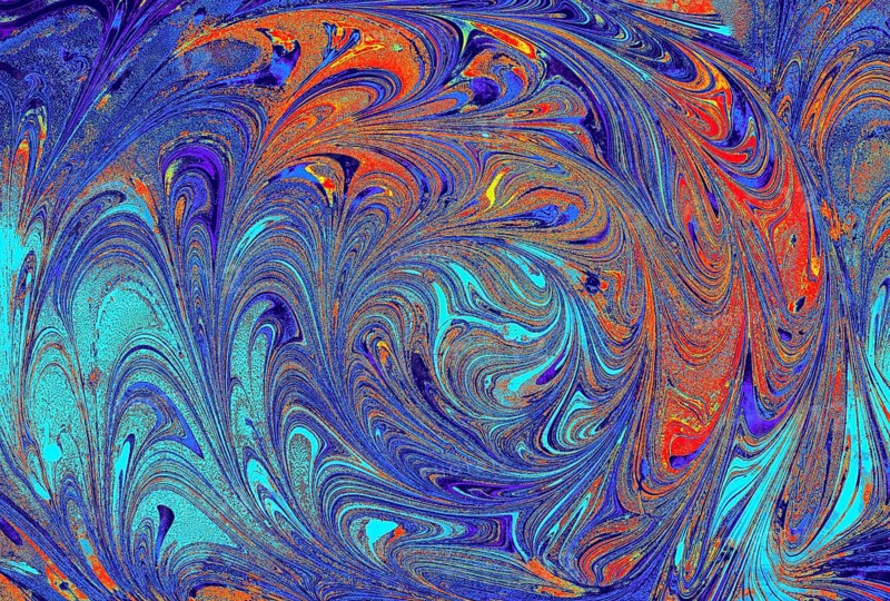 Traditional Ottoman Turkish abstract marbling art patterns as background