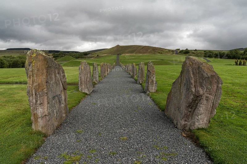 The standing stones and gravel footpath in the North-South Line of the Crawick Multiverse in Dumfries and Galloway