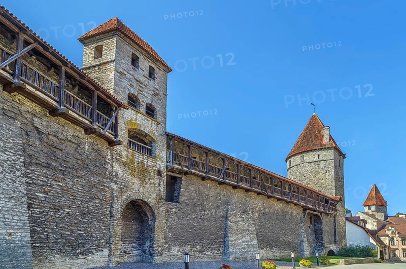 Medieval walls and towers of Tallinn, Estonia, Europe