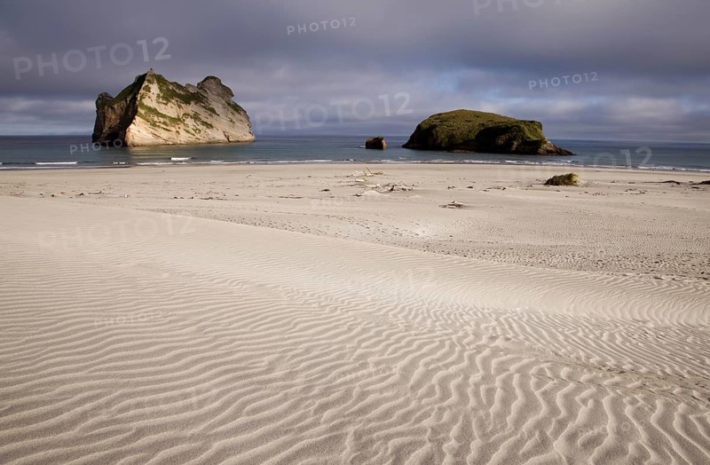 Farewell Spit New Zealand beach Rock haystacks