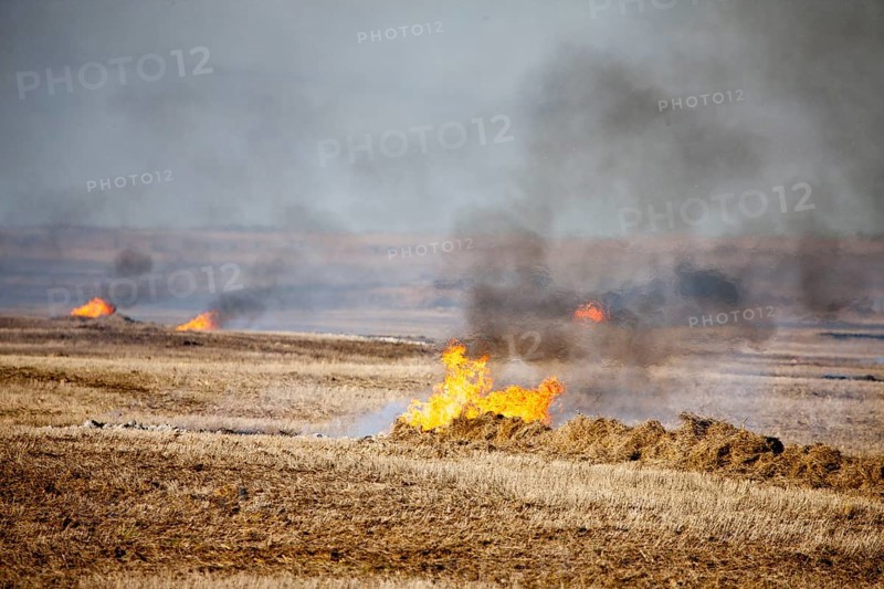 Prairie Stubble Burn in Saskatchewan Canada