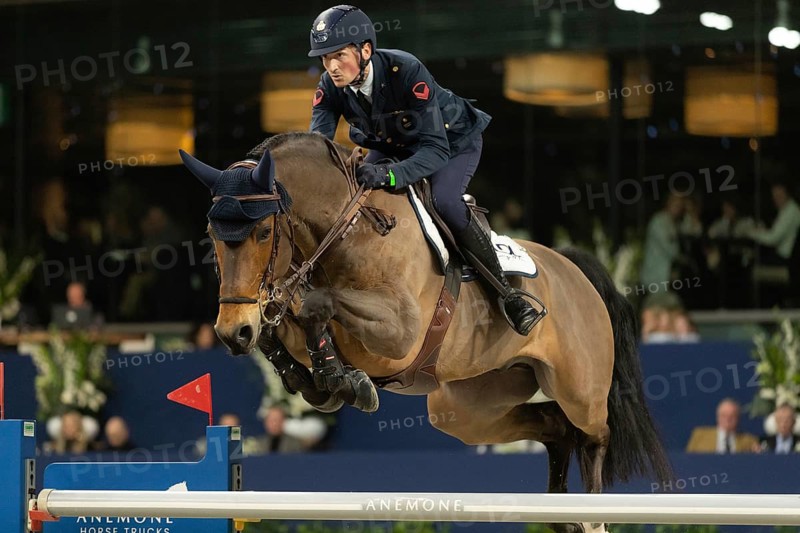 Lorenzo de Luca of Italy competes in 1.60m FEI Jumping World Cup at Jumping Amsterdam in Amsterdam, The Netherlands, Europe