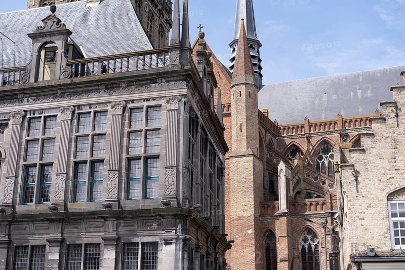 Historic buildings in Veurne, Belgium, Europe
