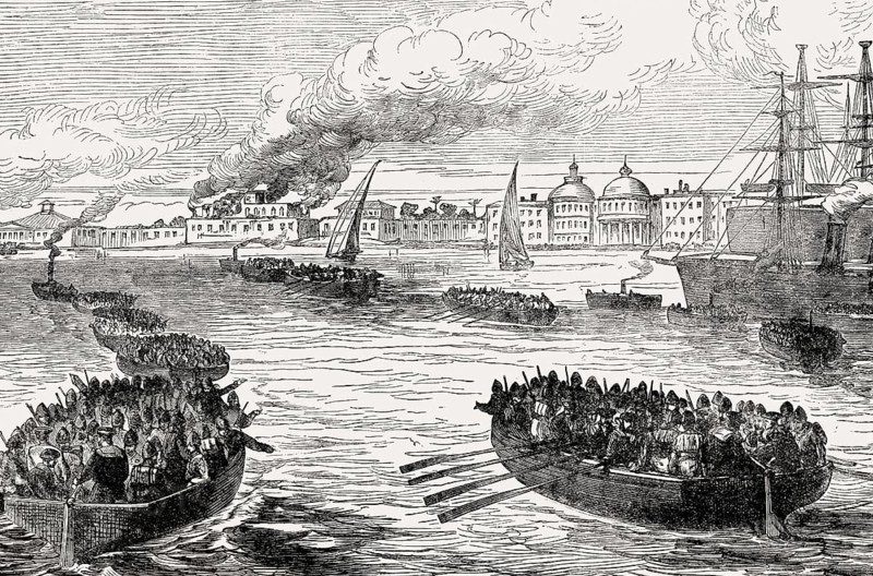 The Bombardment of Alexandria in Egypt by the British Mediterranean Fleet on 11-13 July 1882, From British Battles on Land and Sea, by James Grant