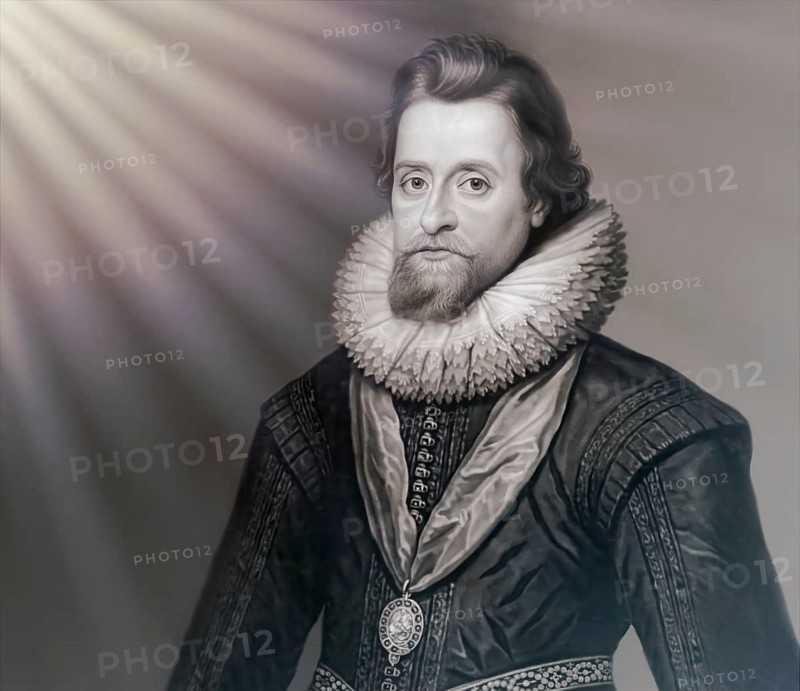 James VI and I, James Charles Stuart, 1566 – 1625, King of England, Scotland and Ireland, digitally edited