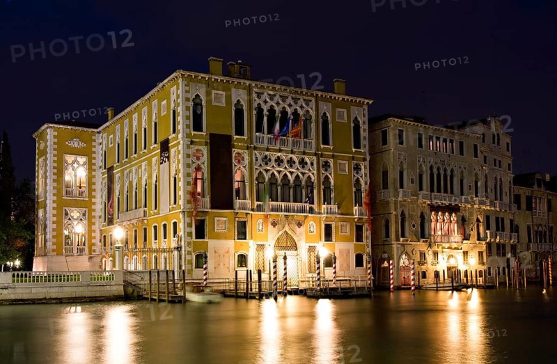 Palazzo Franchetti Cavallo by night 16th century palace on the Grand Canal, Venice, Italy Venice, Italy, Europe