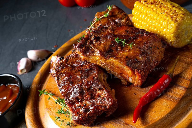 Tender spare ribs from the grill