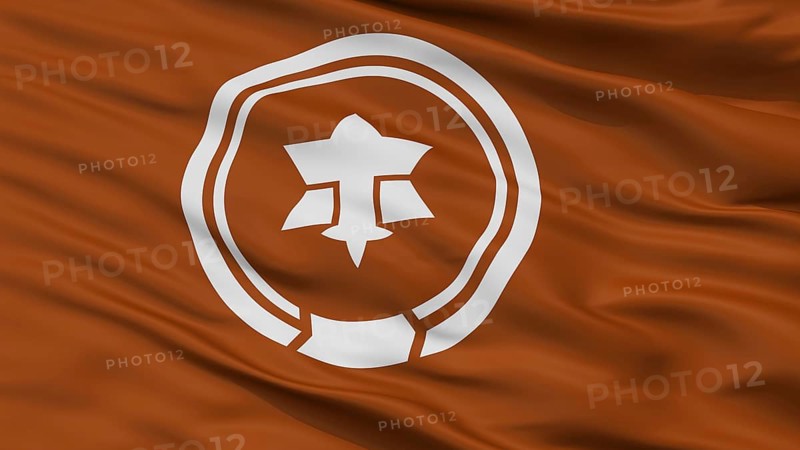 Matsumoto City Flag, Country Japan, Nagano Prefecture, Closeup View, 3D Rendering