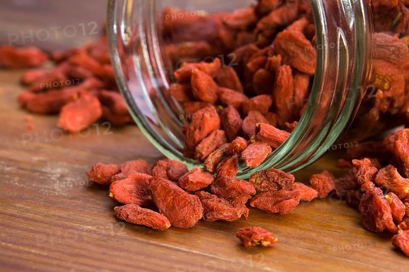 Red dried goji berries, lodz, poland