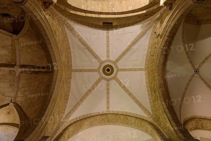 Frias, Spain, August 5, 2020: Parish Church of San Vicente Martir in Merindades region, Burgos. Interior view, Europe