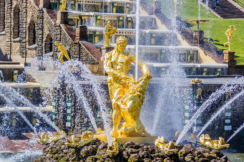 Samson Fountain in Peterhof, Saint-Petersburg, Russia, Europe