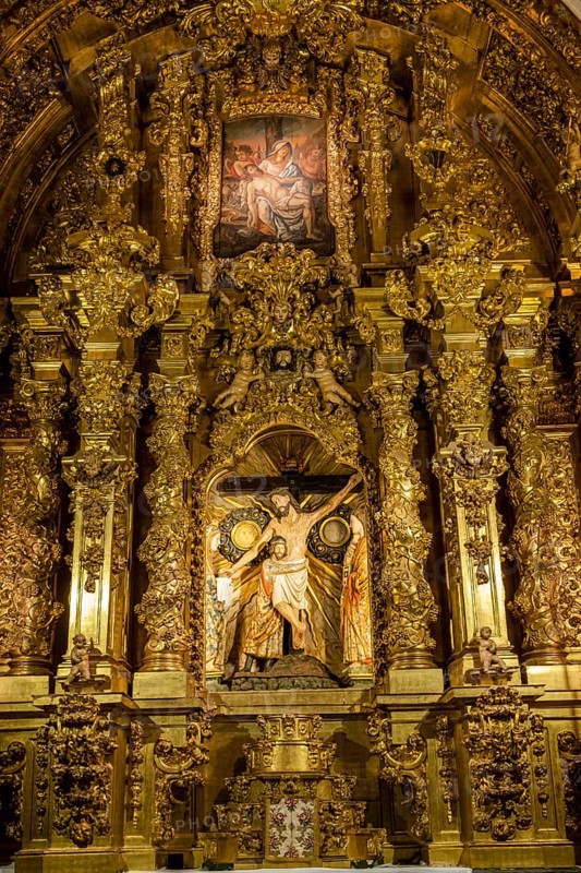 Chapel of the holy christ, museum of religious art and paleontology, Church of San Bartolomé, Atienza, Guadalajara Province, Spain, Europe